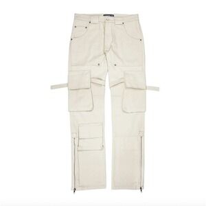 Kody Phillips‎ Mr. Poopy Pants Cream Multi Pocket Tactical Cargo Pants Mens 34